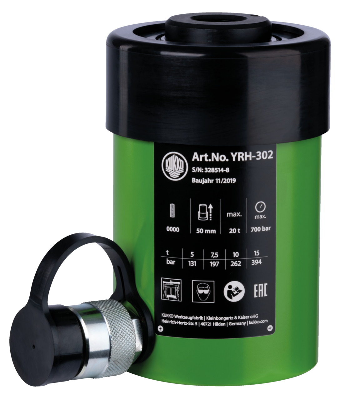 Kukko Quality Tools Inc | YRH-603 | Hydraulic Hollow Piston Cylinder YRH-603 - High Force Output