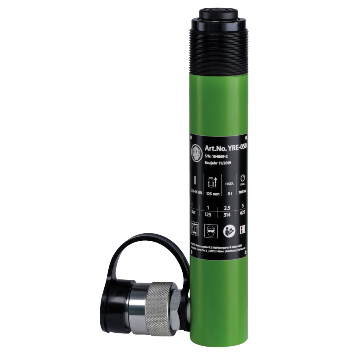 Hydraulic pressure cylinders with collar thread