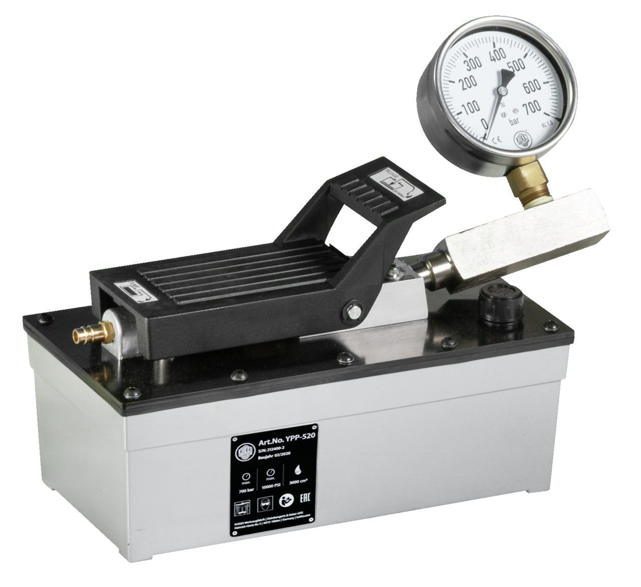 Pneumatic, hydraulic pump