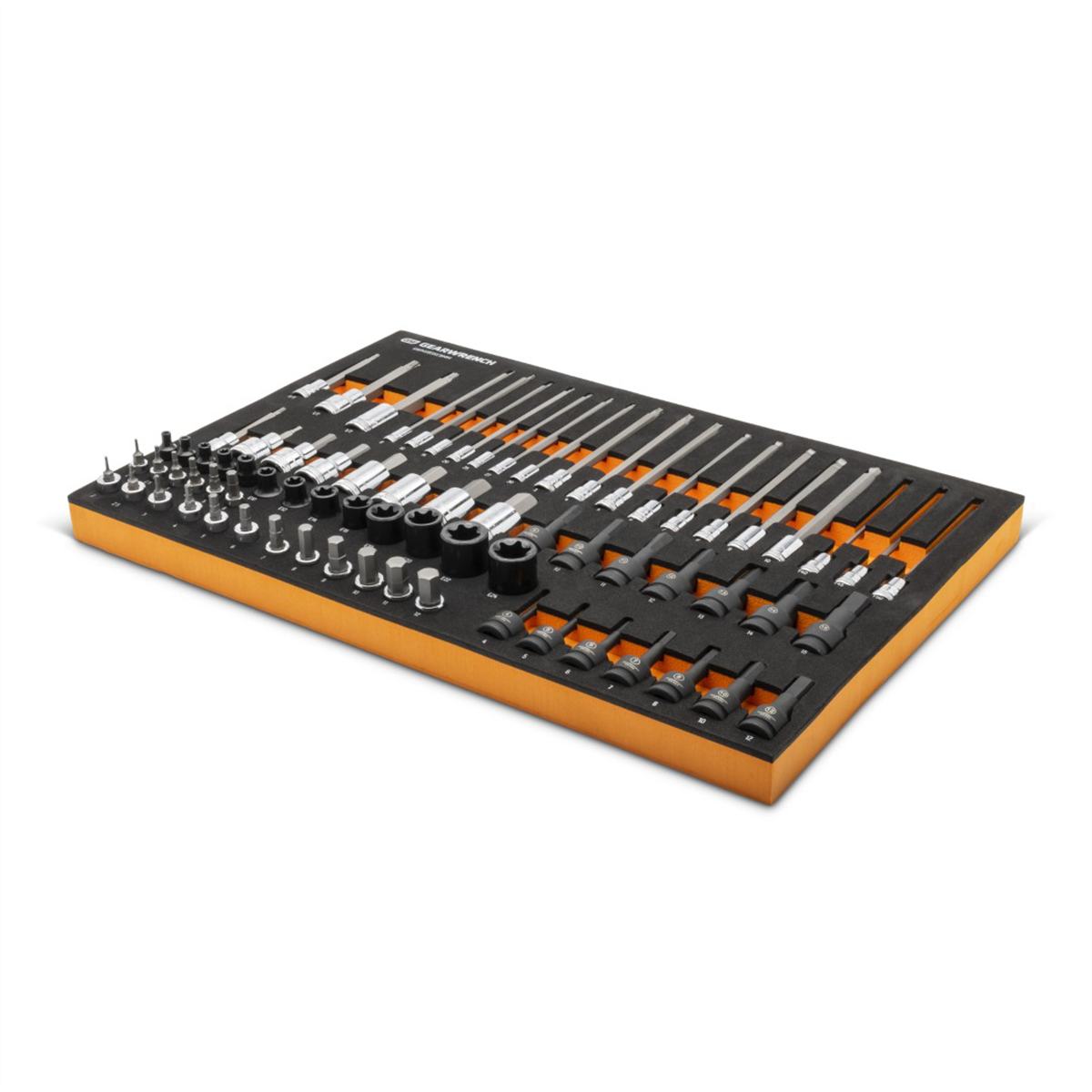74 Piece 1/4”, 3/8”, 1/2” Drive Metric Bit Socket Set in Foam