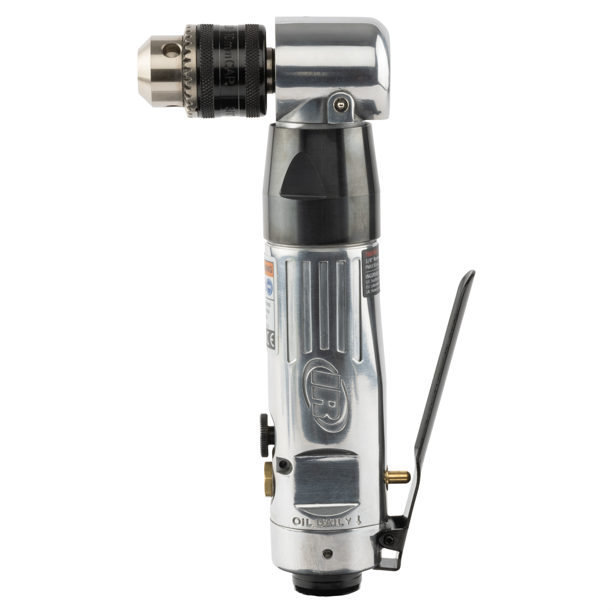 3/8" Keyed Chuck, Right Angle Reversible Air Drill, 1800 RPM, 0.