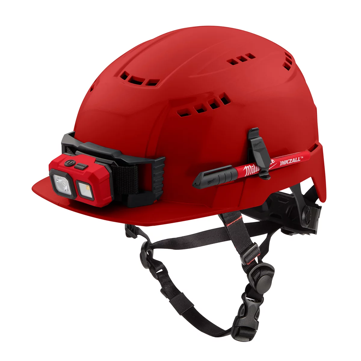 Red Front Brim Vented Safety Helmet - Type 2, Class C