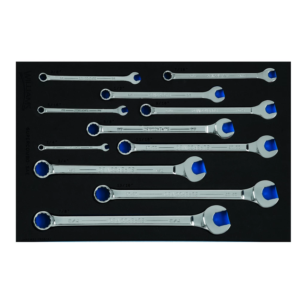 11 pc SAE 12-Point SUPERCOMBO(R) Combination Wrench Set in 1/3 F (image for) 11 pc SAE 12-Point SUPERCOMBO(R) Combination Wrench Set in 1/3 F