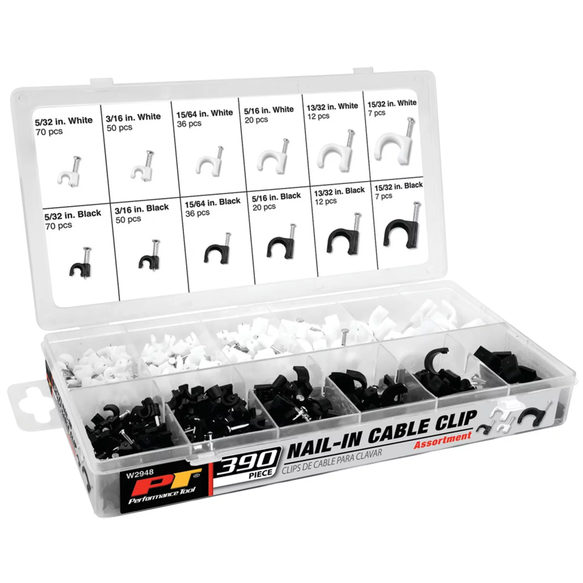390 pc. Cable Clip Assortment