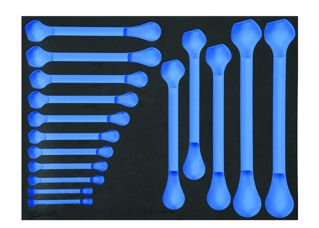 1/3 Foam Drawer Inset Only for 16 pc SAE Ratcheting Combination