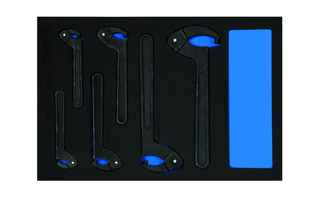 6 pc Adjustable Pin Spanner Wrench Set in 1/3 Foam Drawer Inset