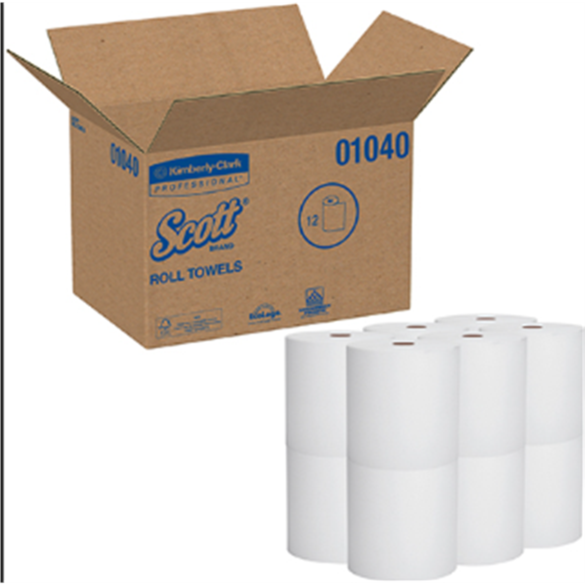 Scott® Essential Universal Hard Roll Towels 12 Rolls