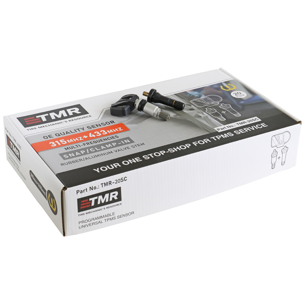 Dual Frequency Dual Valve Programmable TPMS Sensor 20 Pack
