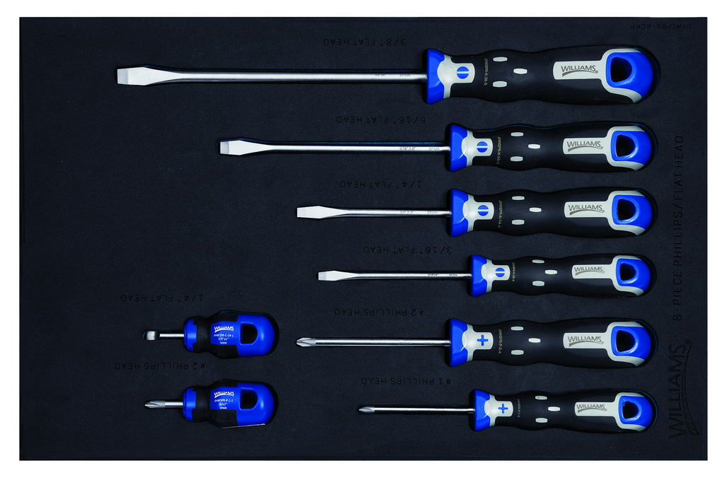 8 pc SuperTorque(TM) Screwdriver Set in 1/3 Foam Drawer Insert