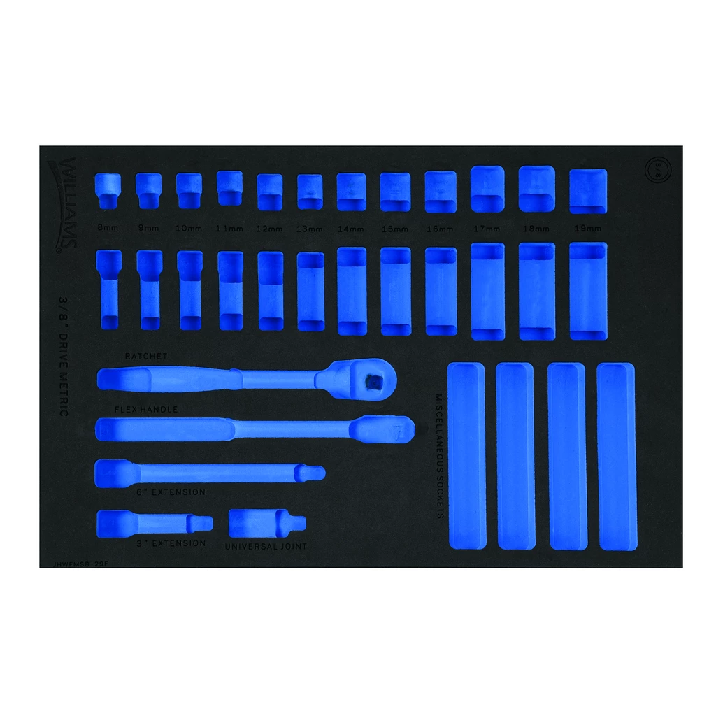 (image for) 1/3 Foam Drawer Inset Only for 29 pc 3/8 Drive 6-Point Metric Sh
