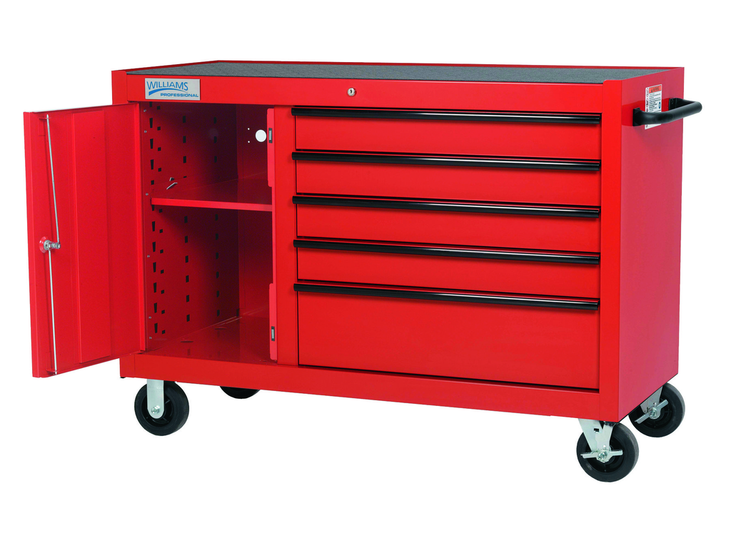 55" Wide x 24" Deep Five-Drawer Roll Cabinet with Bulk Storage P