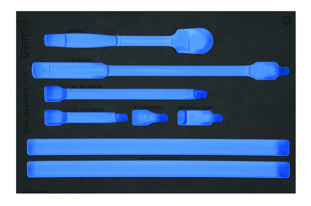1/3 Foam Drawer Inset Only for 6 pc 1/2" Drive Ratchet and Drive