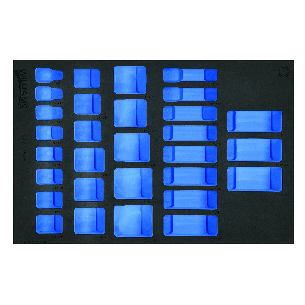 (image for) 1/3 Foam Drawer Inset Only for 30 pc 1/2" Drive 12-Point SAE Sha