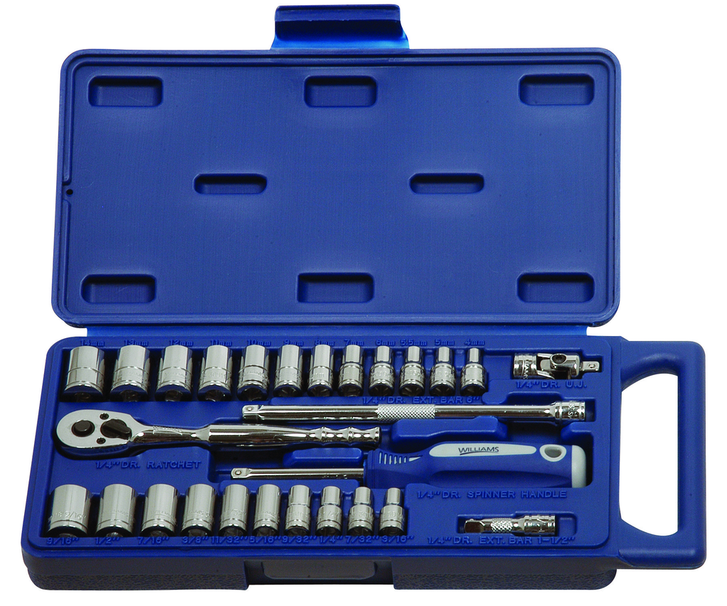 27 pc 1/4" Drive Socket and Drive Tool Set