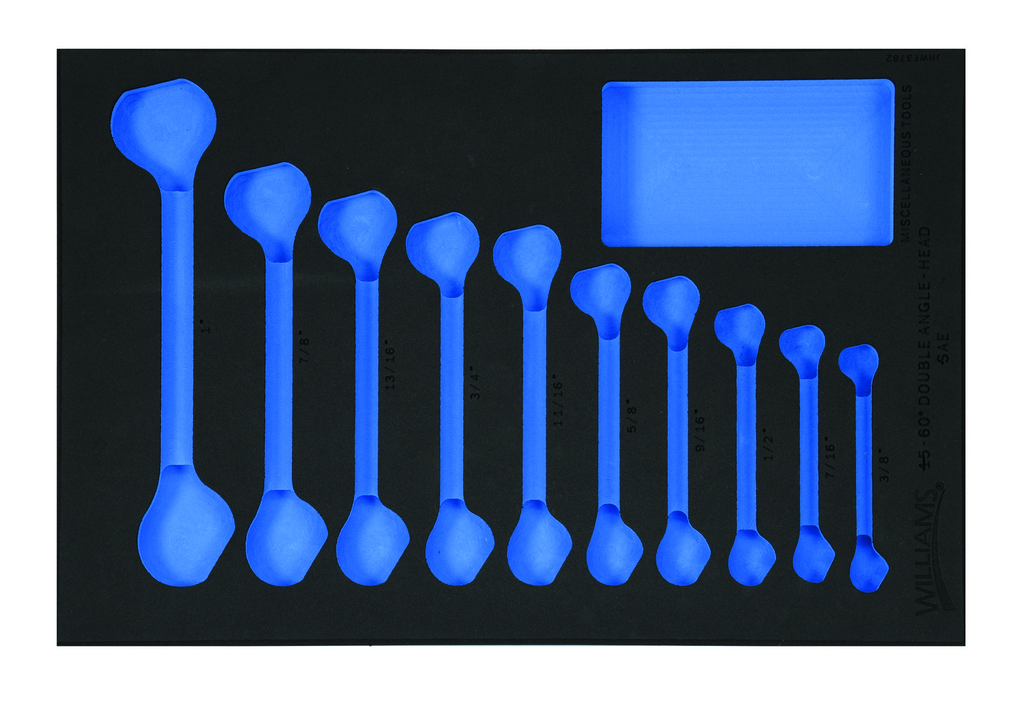 1/3 Foam Drawer Inset Only for 10 pc SAE Double Open End Angle W