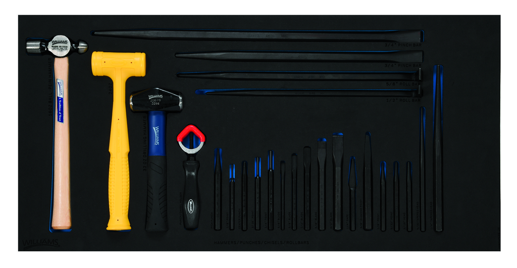 26 pc Hammer, Chisel & Punch Set in 3/3 Foam Drawer Inset
