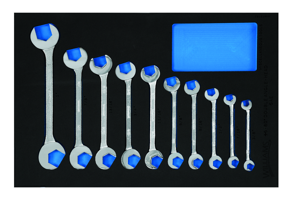 10 pc SAE Double Open End Angle Wrench Set in 1/3 Foam Drawer In