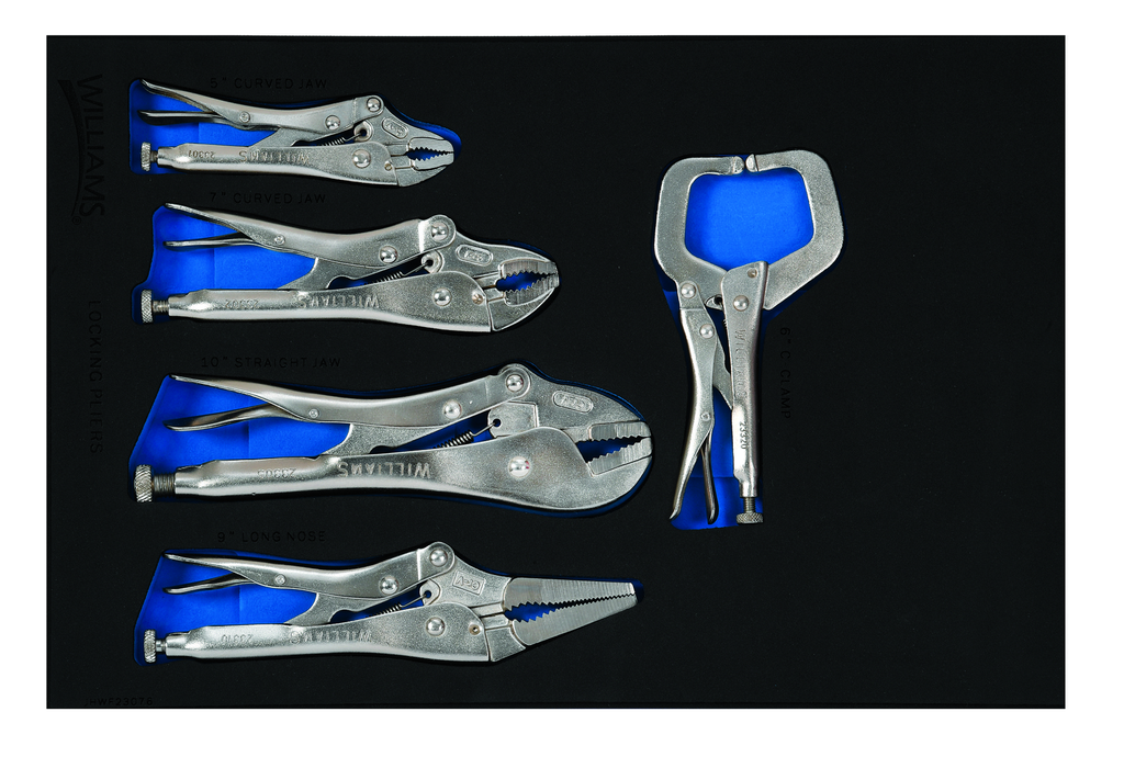 5 pc Locking Pliers Set in 1/3 Foam Drawer Insert...