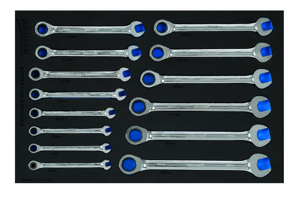 14 pc Metric Ratcheting Combination Wrench Set in 1/3 Foam Drawe