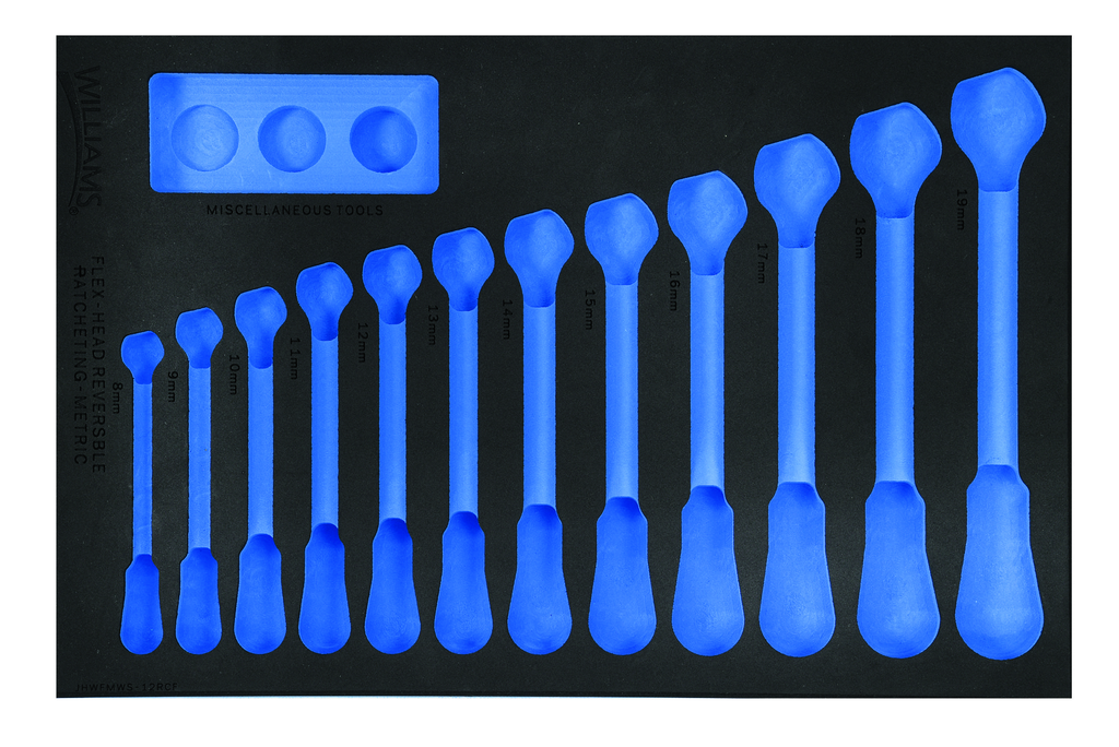 1/3 Foam Drawer Inset Only for 12 pc Metric Ratcheting Combinati