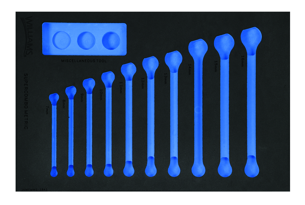 1/3 Foam Drawer Inset Only for 10 pc Metric 12-Point SUPERCOMBO(