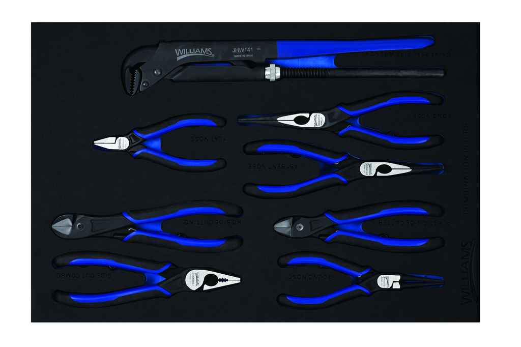 8 pc Combination Pliers Set in 1/3 Foam Drawer Ins...