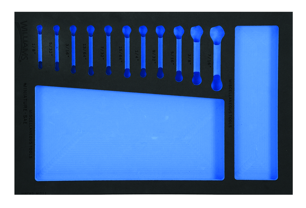 1/3 Foam Drawer Inset Only for 11 pc SAE Miniature Combination W