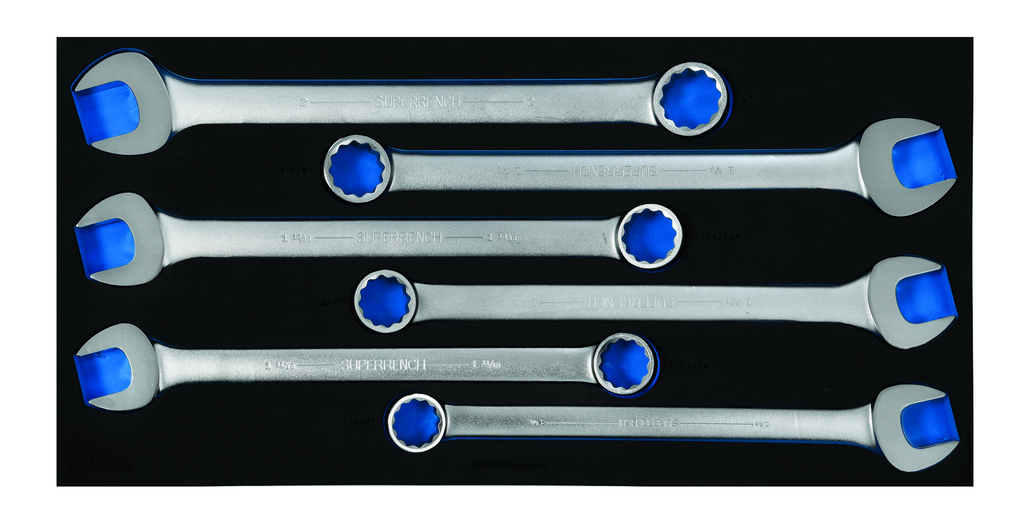 6 pc SAE 12-Point SUPERCOMBO(R) Combination Wrench Set in 3/3 Fo