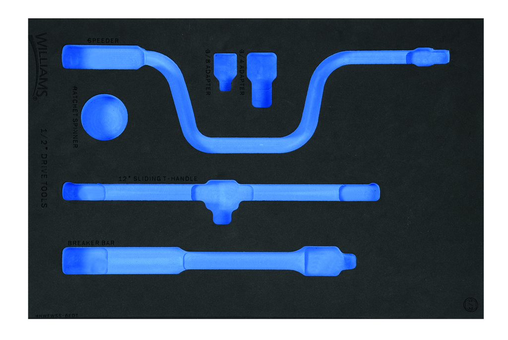1/3 Foam Drawer Inset Only for 6 pc 1/2" Drive Tool Set