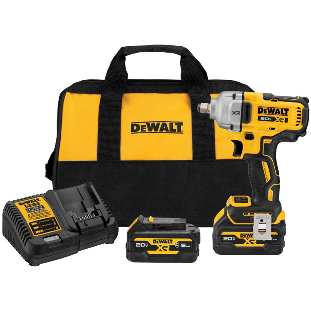DeWalt 20V MAX XR 1/2 Inch Mid-Range Impact Wrench With Hog Ring