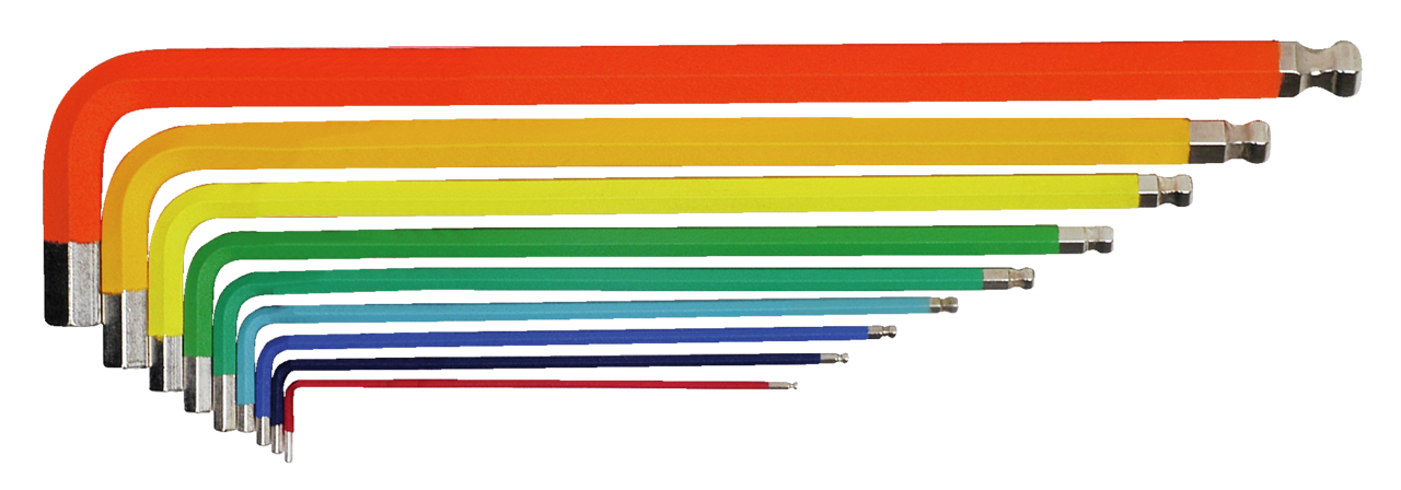 Offset screwdriver with ball head, long and color coded