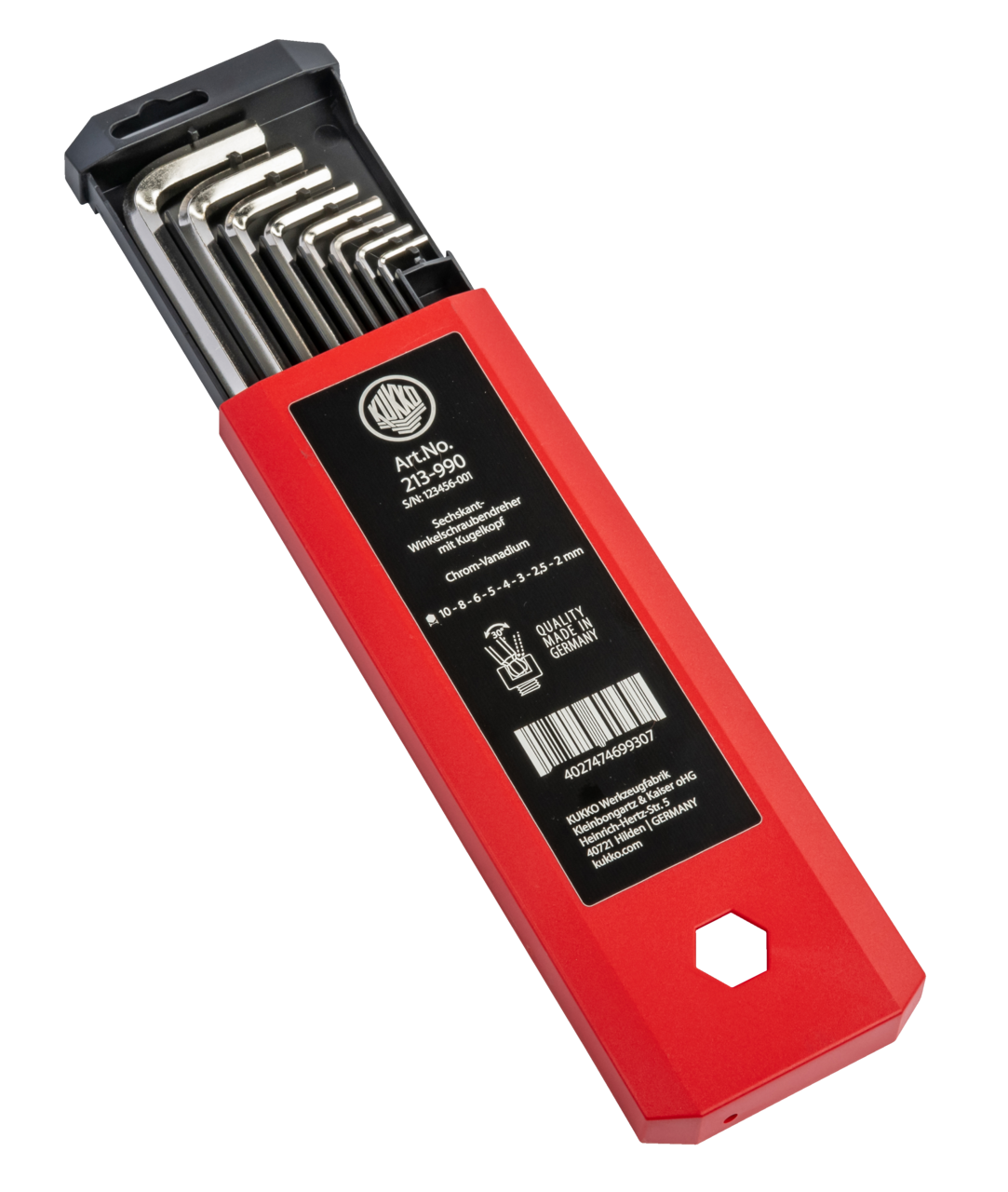 Long Allen Key Screwdriver Set with Ball Head, 2, 3, 4, 5, 6, 8,