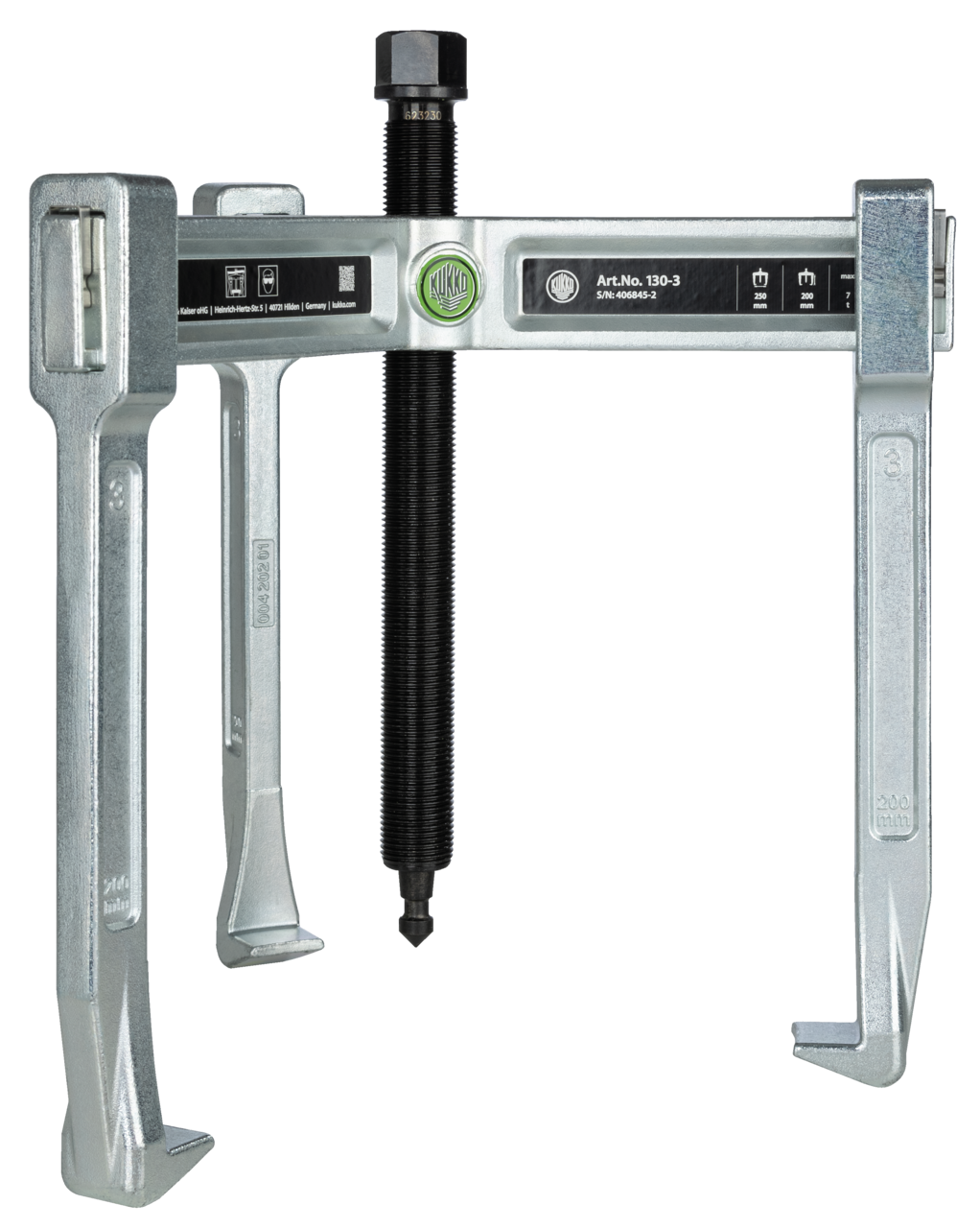 3-arm universal puller "VARIO" with spring-loaded end safety dev