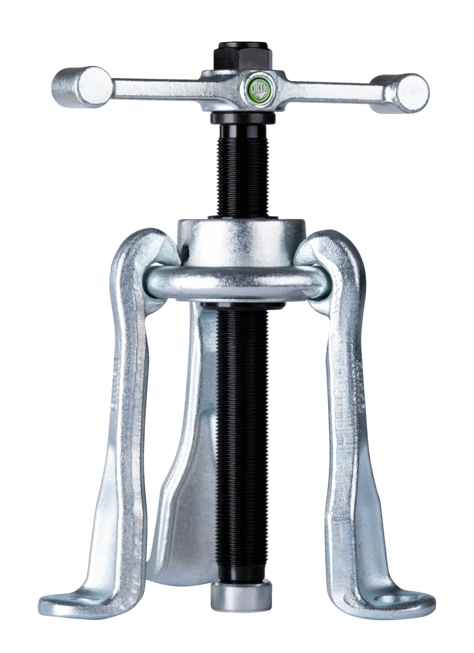 Wheel hub puller with disc traverse, impact/shock model and 3 pu