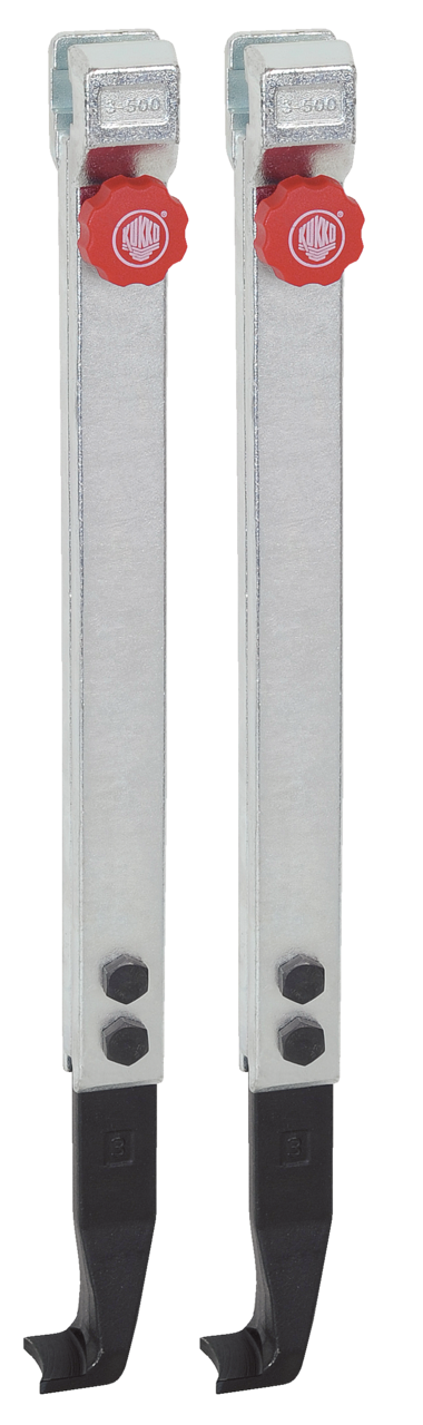 Narrow, quickly adjustable standard jaws (pair, reach 500 mm)