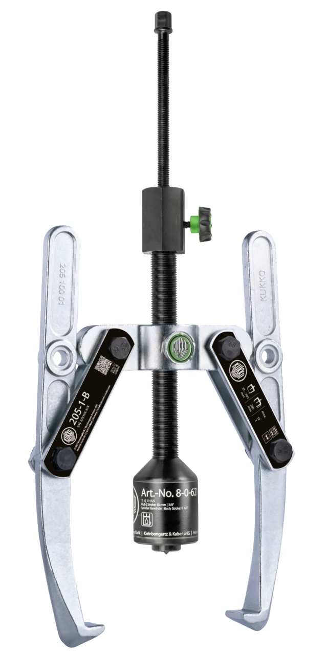 Heavy-duty, 2-arm puller with oscillating, height-adjustable pul