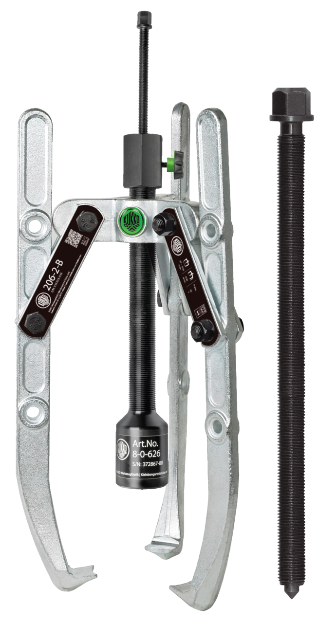 Heavy-duty, 3-arm puller with oscillating, height-adjustable pul