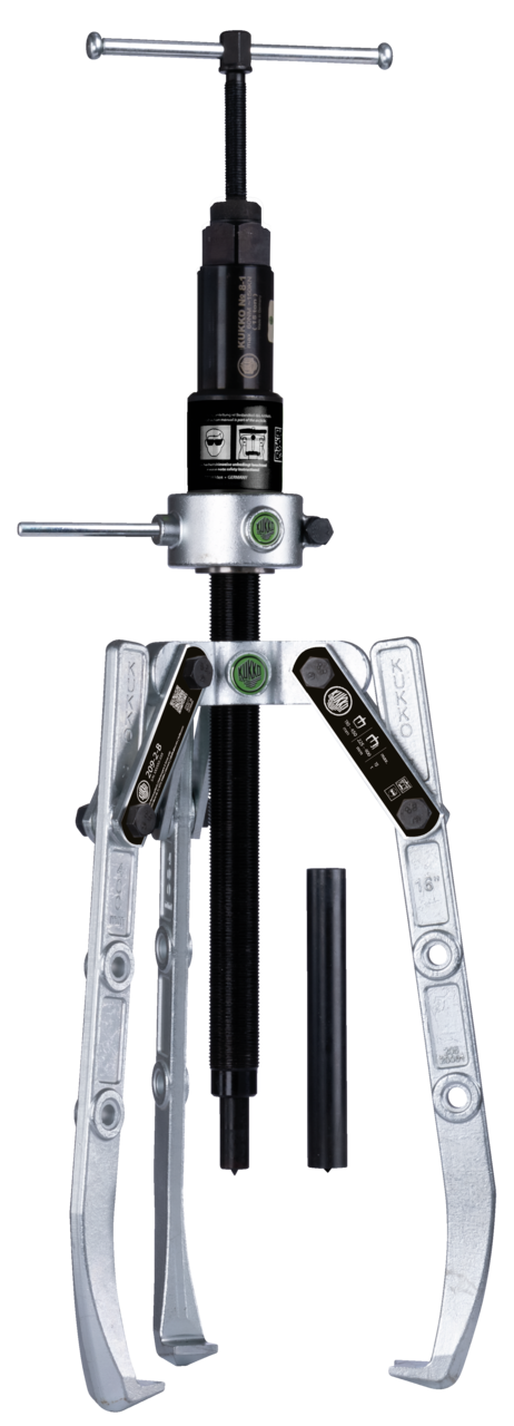 3-Jaw puller with oscillating puller arms, adjustable reach, hyd