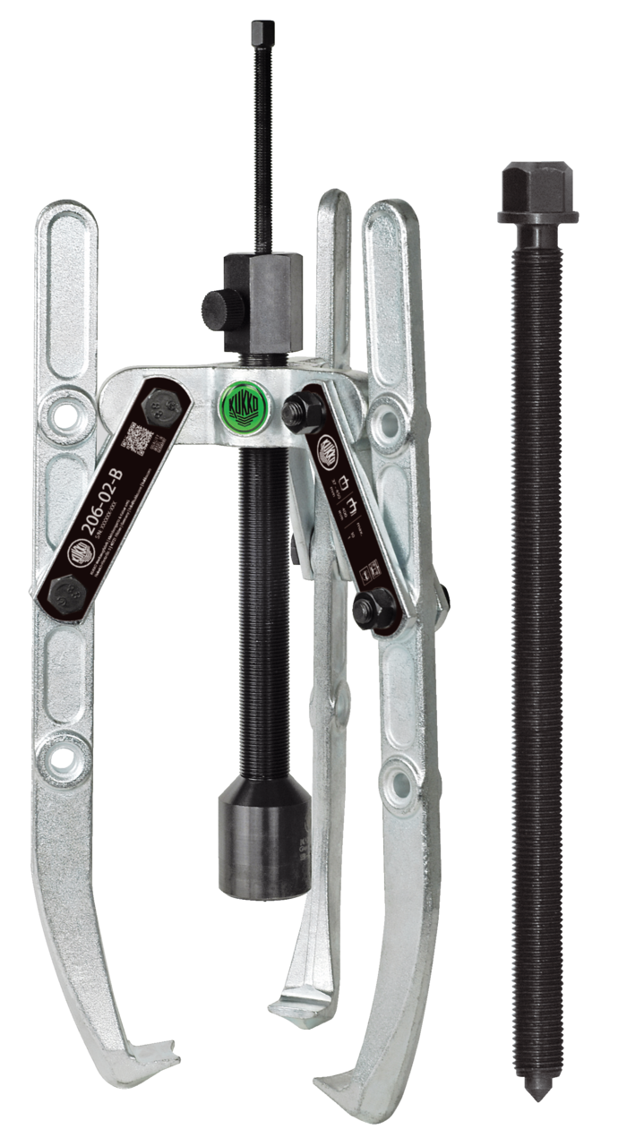 Heavy-duty, 3-arm puller with oscillating, height-adjustable pul