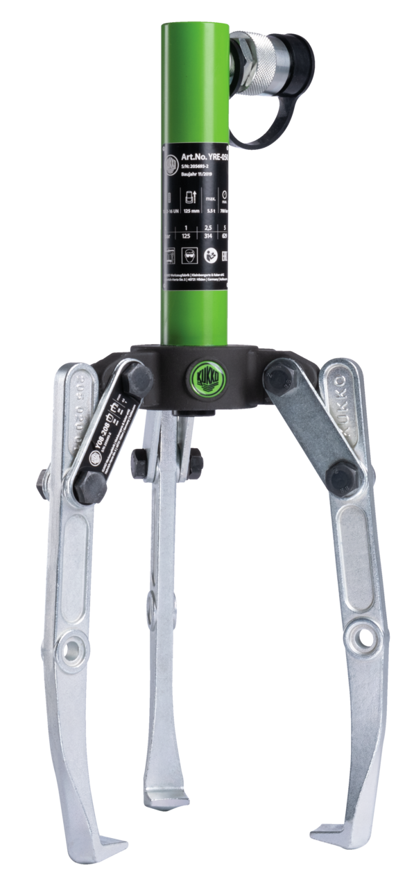Hydraulic, 3-arm puller with adjustable clamping depth, hydrauli