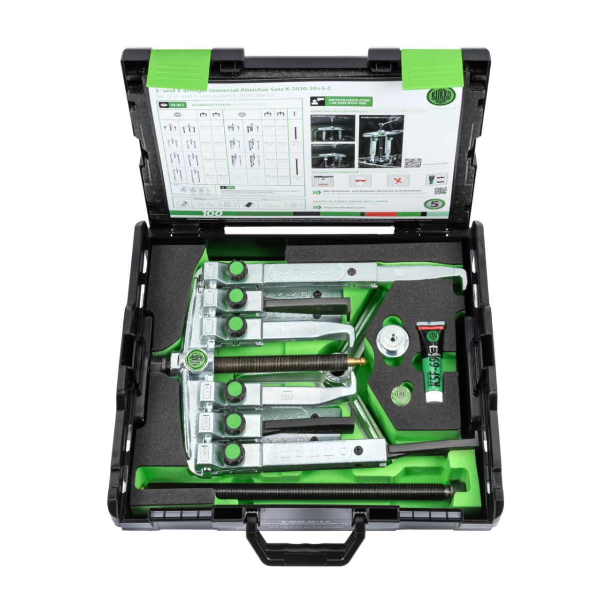 (image for) 2- and 3-jaw universal puller set with two different types of pu