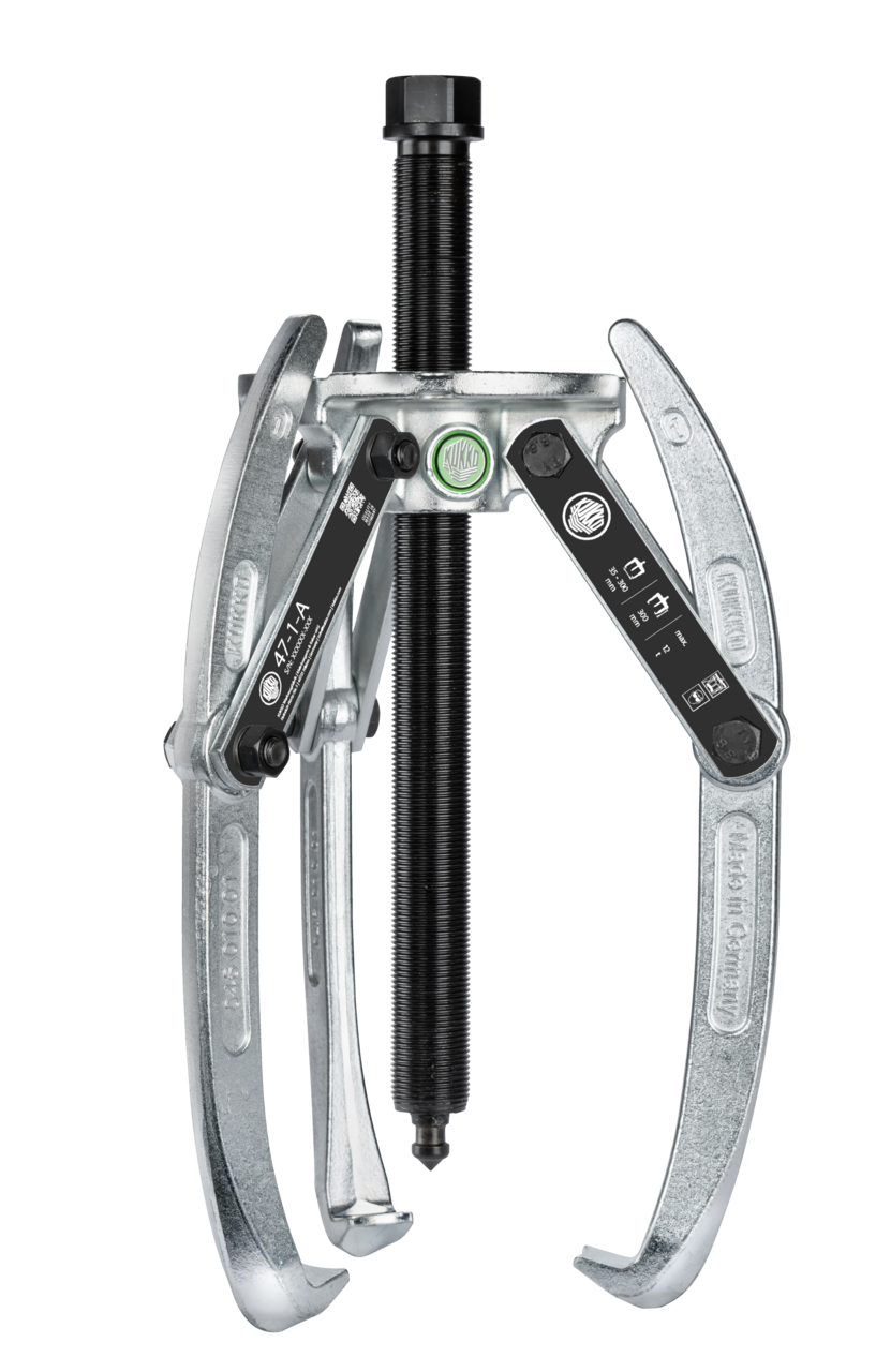 Heavy-duty, 3-arm universal puller 300 x 300 mm with swiveling p