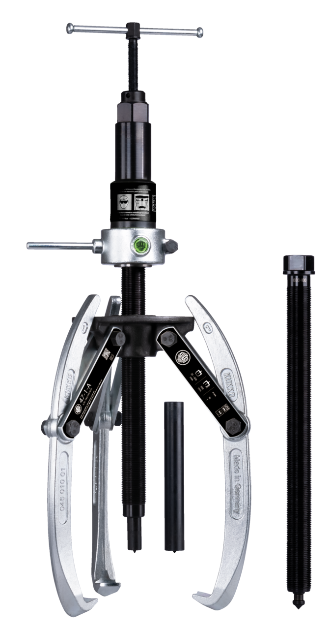 Heavy-duty, 3-arm universal puller 300 x 300 mm with swiveling p