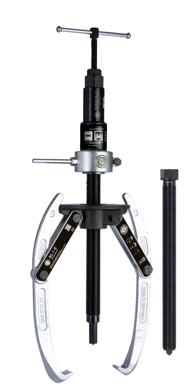 Heavy-duty, 2-arm universal puller 300 x 300 mm with swiveling p