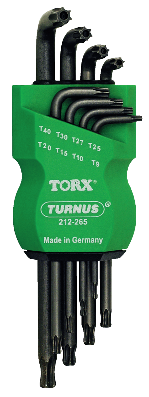 TX-Angle Screwdriver Set with Key Sizes 9, 10, 15, 20, 25, 27, 3
