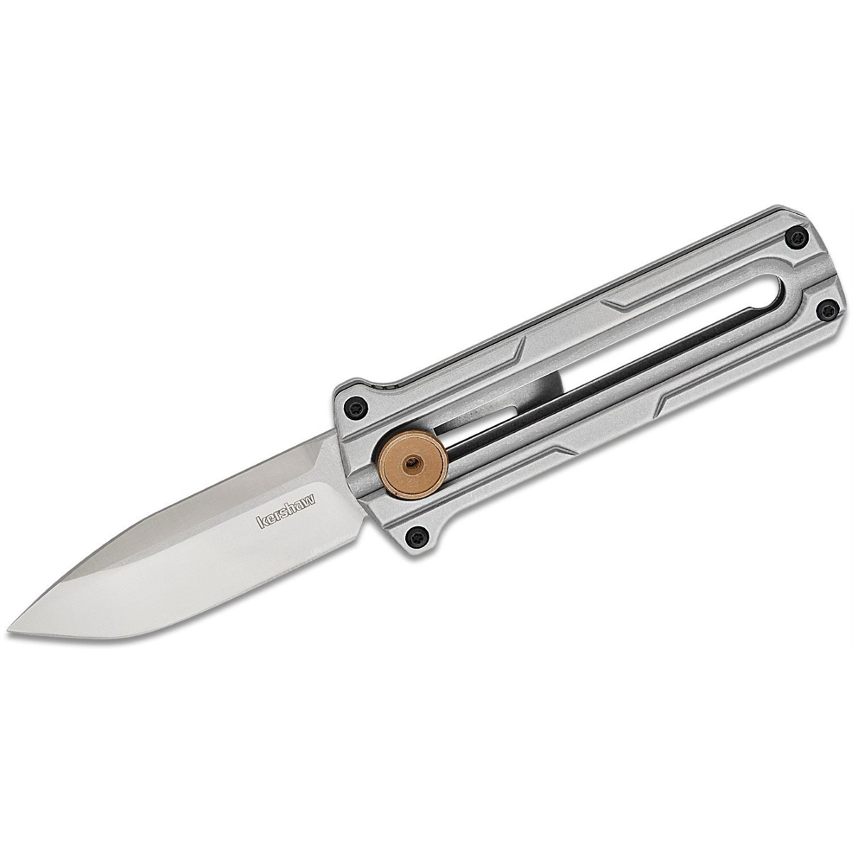 Kershaw Cybernet Manual Open Sliding Button Lock Spear Point Bla