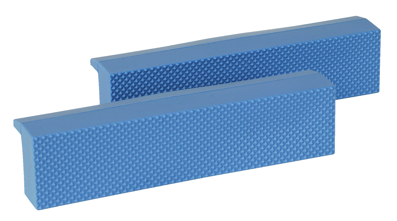 "Vise jaws with magnetic strips, plastic, bluet125 mm"