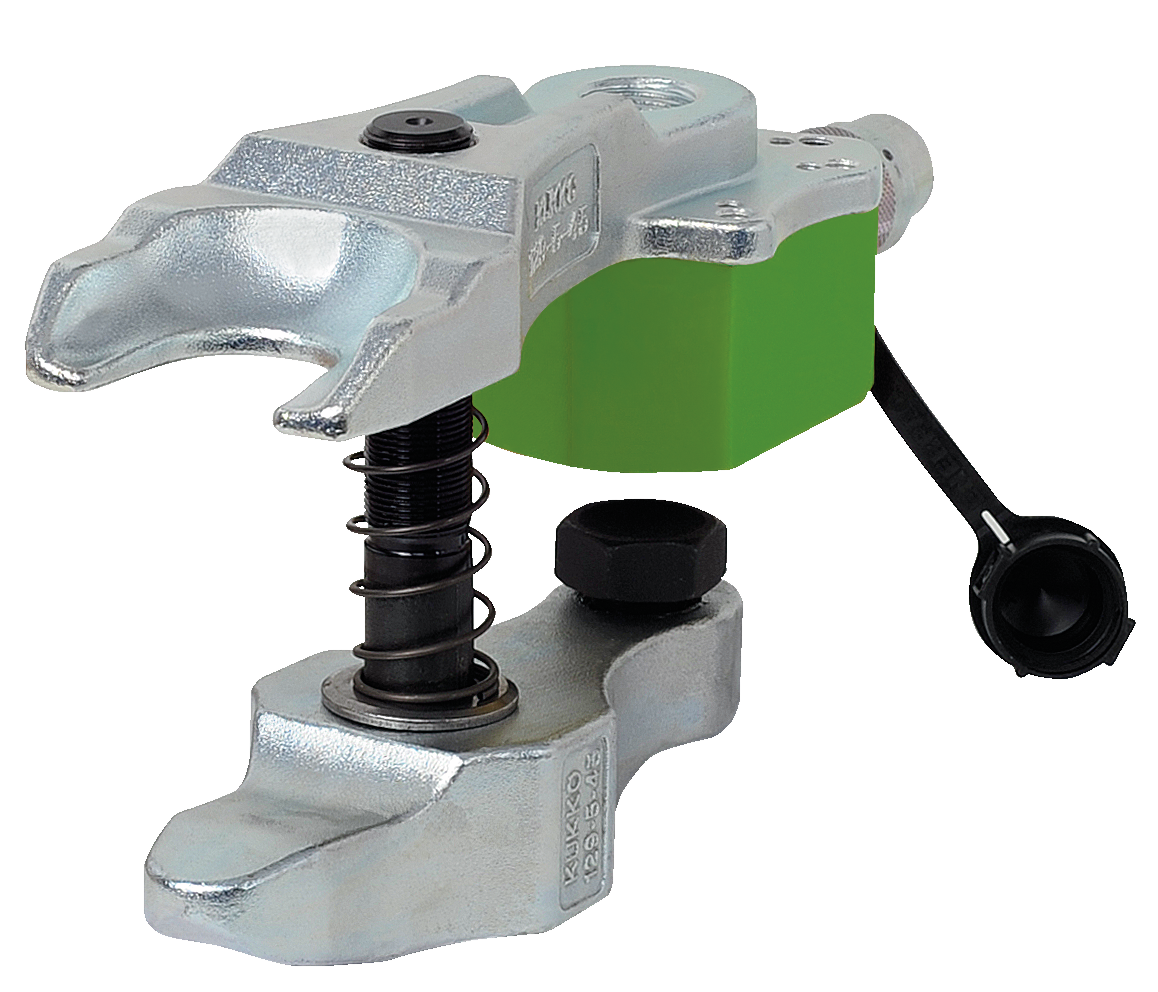 Track and push rod joint puller with hydraulic lift cylinder