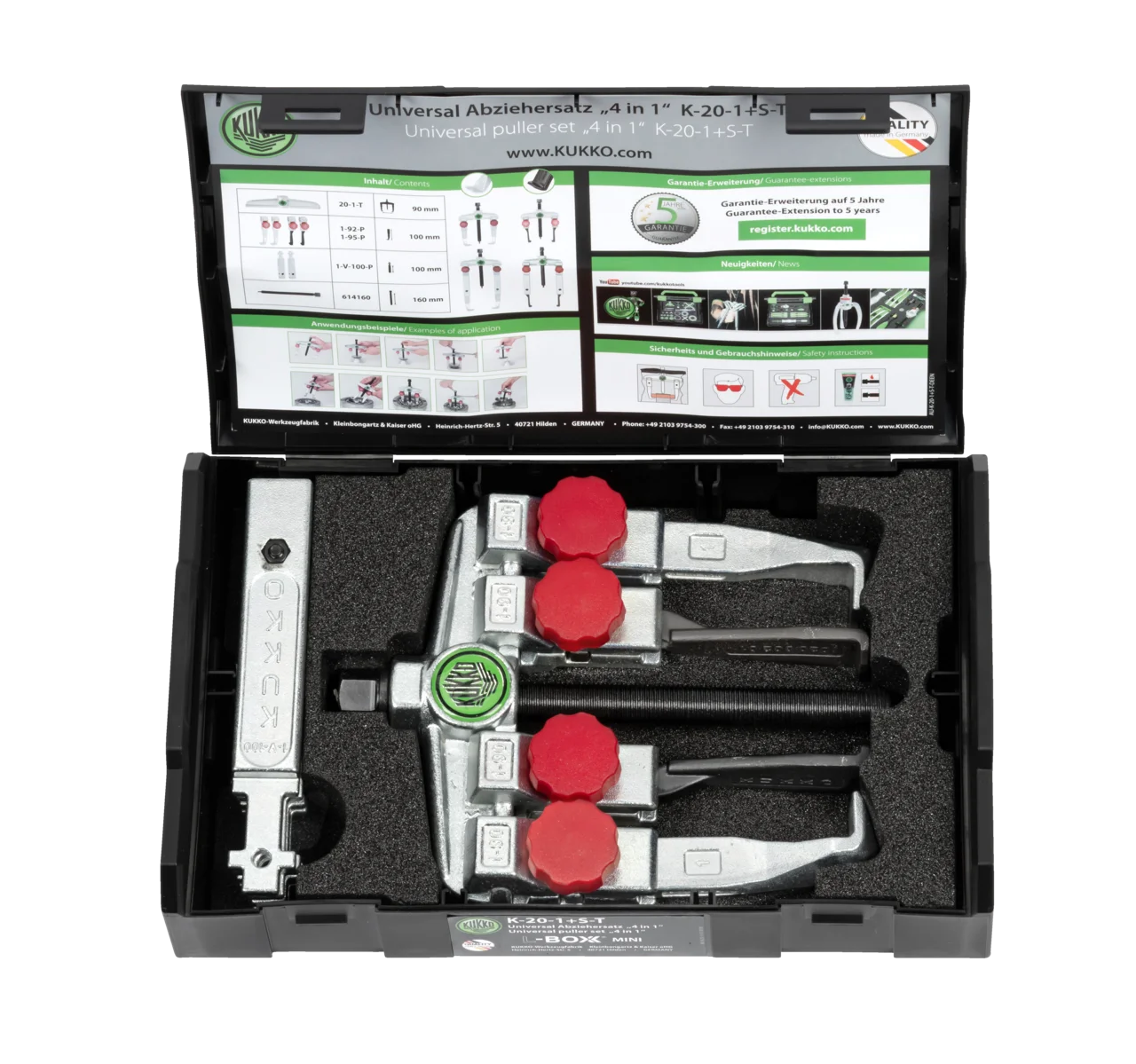 2-jaw universal puller set with extensions