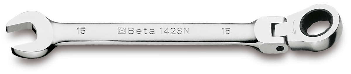 Beta 142SN 12-Point Flex Head, Ratcheting Combination Wrench, Me